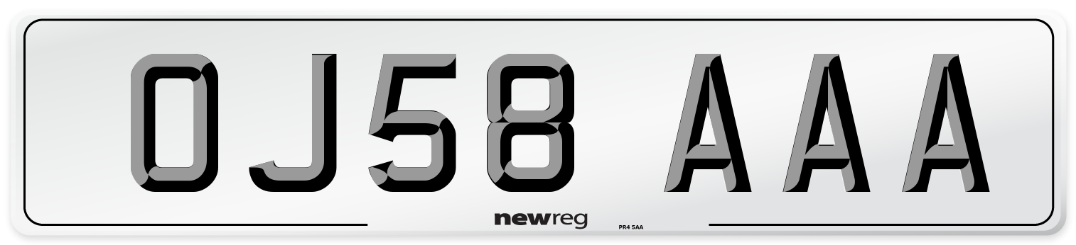 OJ58 AAA Number Plate from New Reg